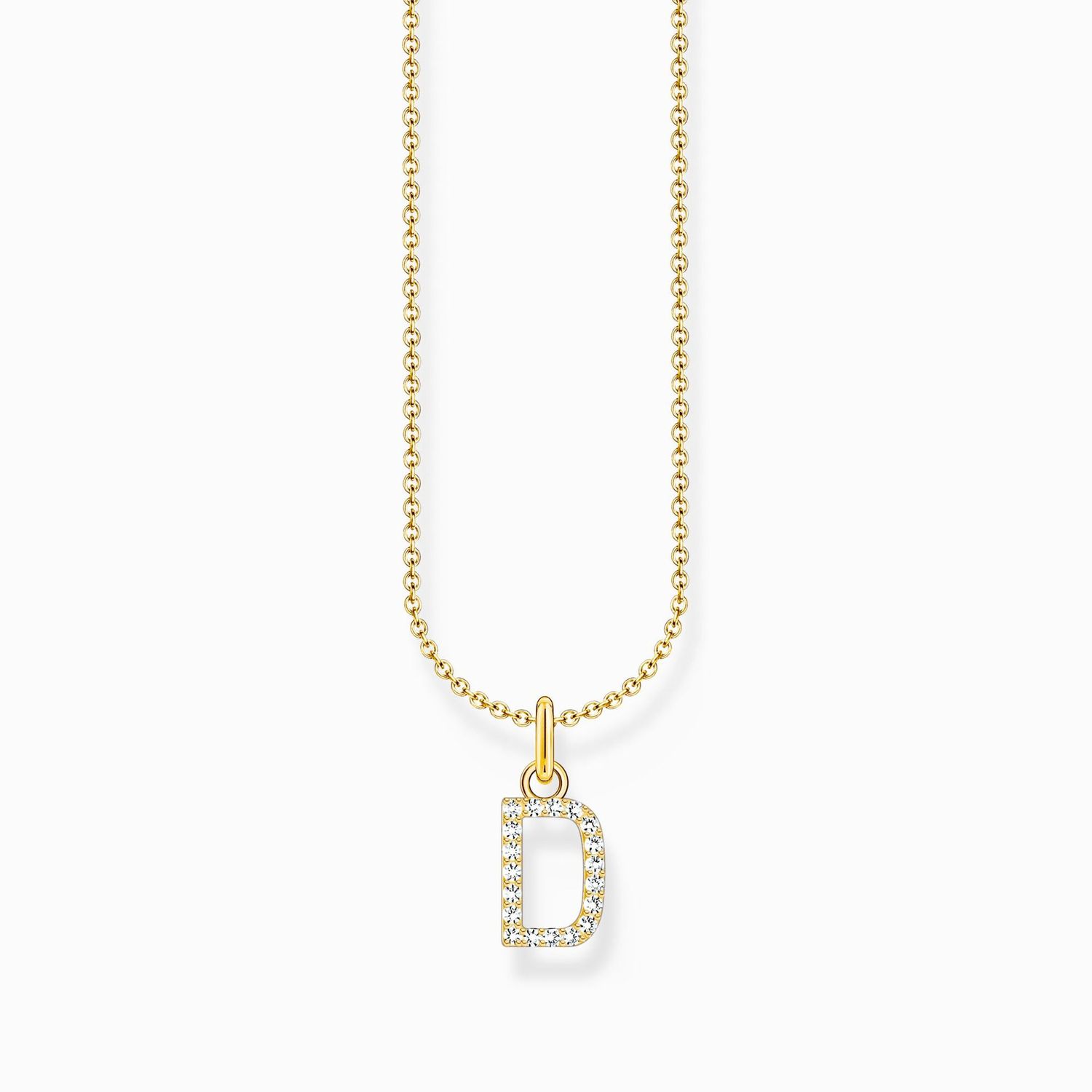 Thomas Sabo Kette mit Buchstaben-Anhänger D vergoldet