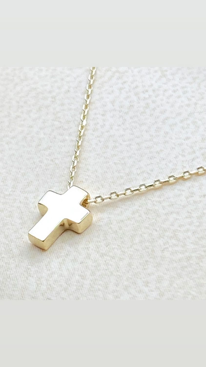 Goldkette Kreuz mini Kreuzkette Gold 585 Anhänger mit Kette