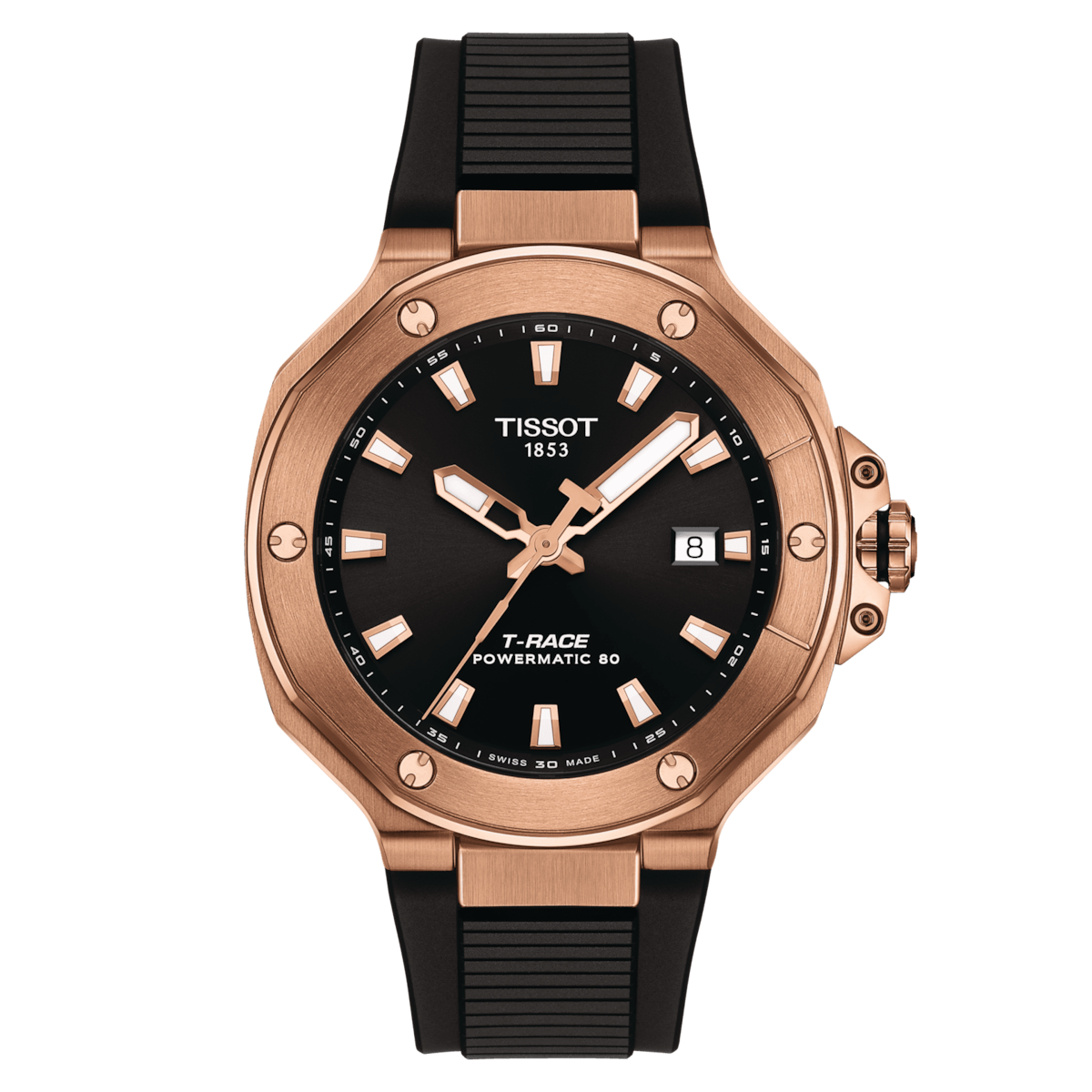 TISSOT Tissot T-Race Powermatic 80 41mm Rosegold Kautschuk Band T1418073705100