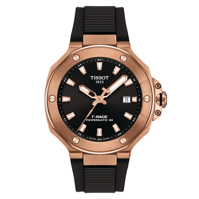 TISSOT Tissot T-Race Powermatic 80 41mm Rosegold Kautschuk Band T1418073705100 TISSOT Tissot T-Race Powermatic 80 41mm Rosegold Kautschuk Band T1418073705100