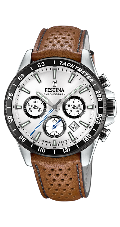 Festina F20561/1 Herren Uhr TIMELESS CHRONO Leder Armband Braun
