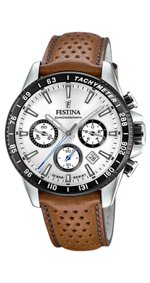 Festina F20561/1 Herren Uhr TIMELESS CHRONO Leder Armband Braun