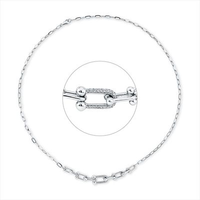 Damen Halskette Weissgold Collier 18 kt WG, 61 Brillanten 0,22 ct, TW-si, L:45,7 cm Damen Halskette Weissgold Collier 18 kt WG, 61 Brillanten 0,22 ct, TW-si, L:45,7 cm