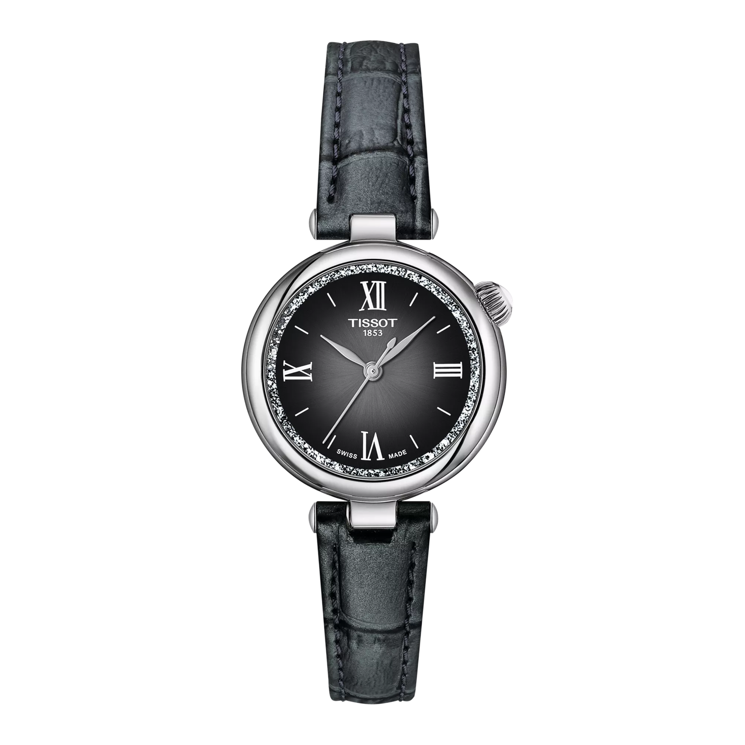 Tissot Desir kleine Damenuhr Ziffernblatt T1520101603800 Lederband