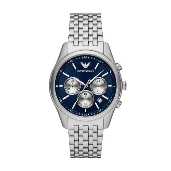 Emporio Armani Herrenuhr Chronograph Blau