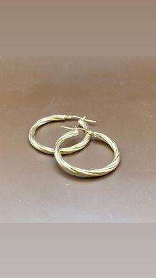 Creole Ohrschmuck Modern Women TON560188A765 585 Gold 14 Karat Echtschmuck 30mm Durchmesser Creole Ohrschmuck Modern Women TON560188A765 585 Gold 14 Karat Echtschmuck 30mm Durchmesser