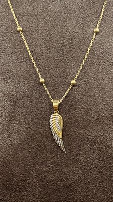 Goldkette mit Engelsflügel Anhänger Gelbgold / Weissgold ohne Steine GG-ON313765 42cm Kugelkette Goldkette mit Engelsflügel Anhänger Gelbgold / Weissgold ohne Steine GG-ON313765 42cm Kugelkette