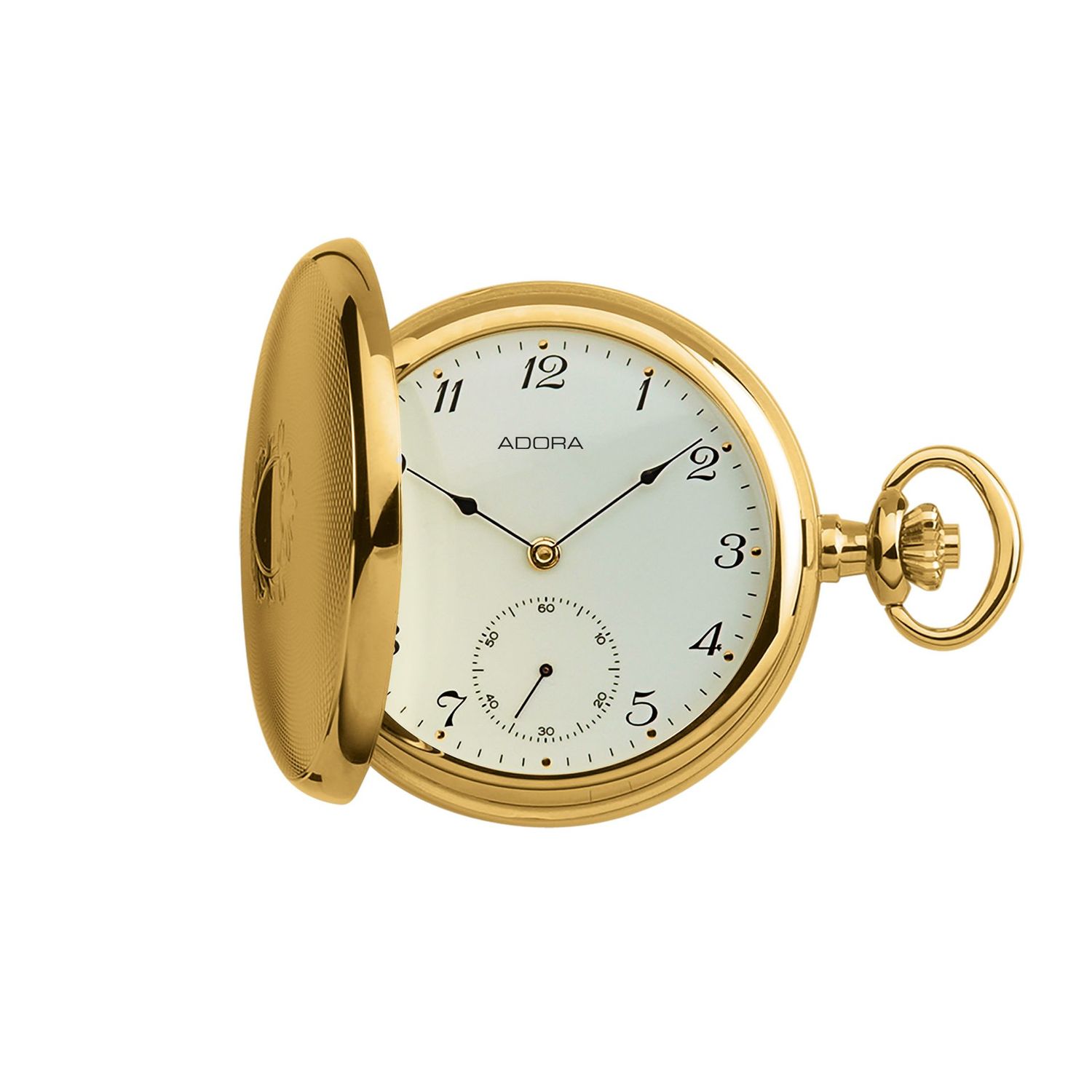 Taschenuhr Adora mechanisch Handaufzug TU9103 Edelstahl kleine Sekunde