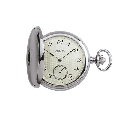 Taschenuhr Adora mechanisch Handaufzug TU9102 Edelstahl kleine Sekunde