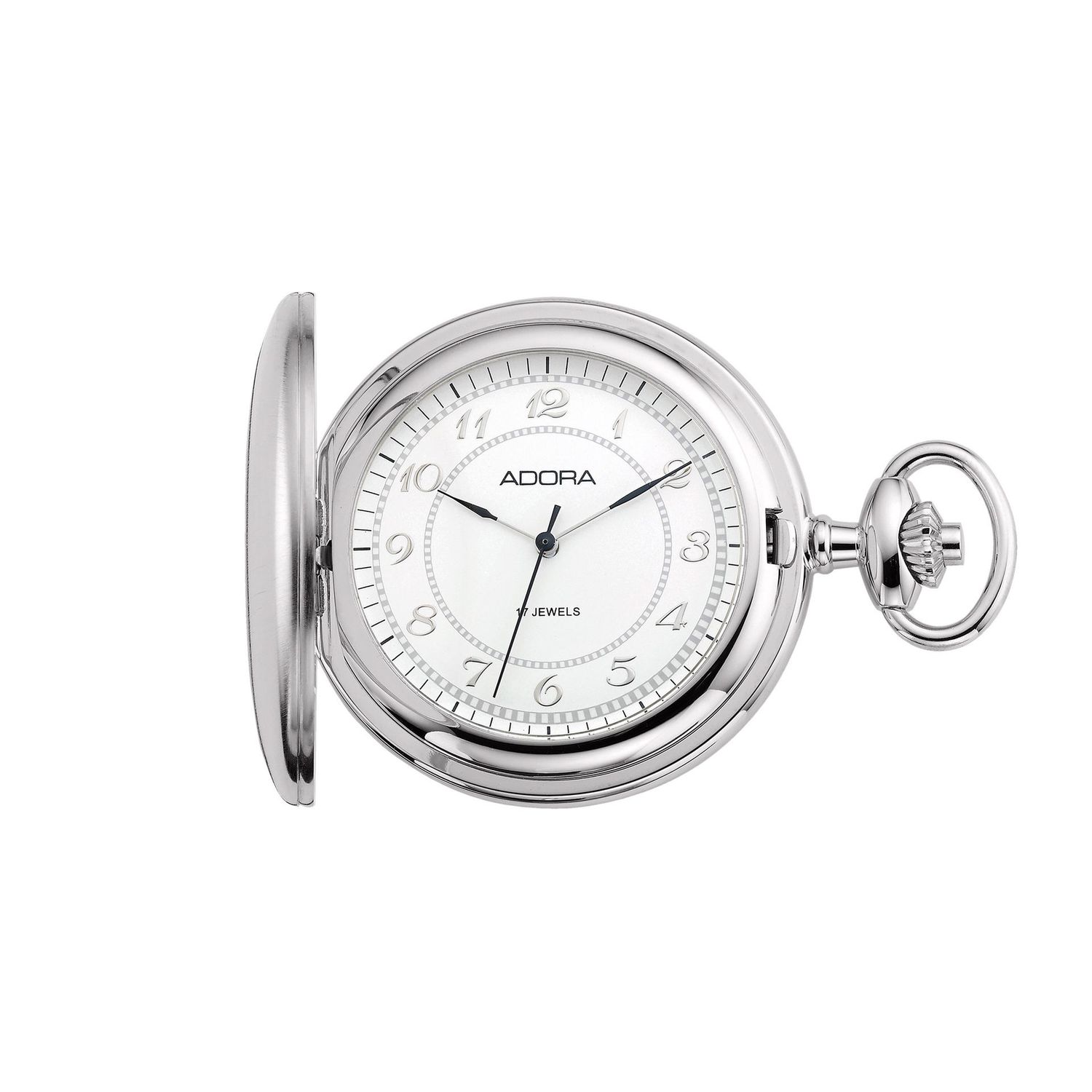Taschenuhr Adora Handaufzug mechanisch Edelstahl TU9094