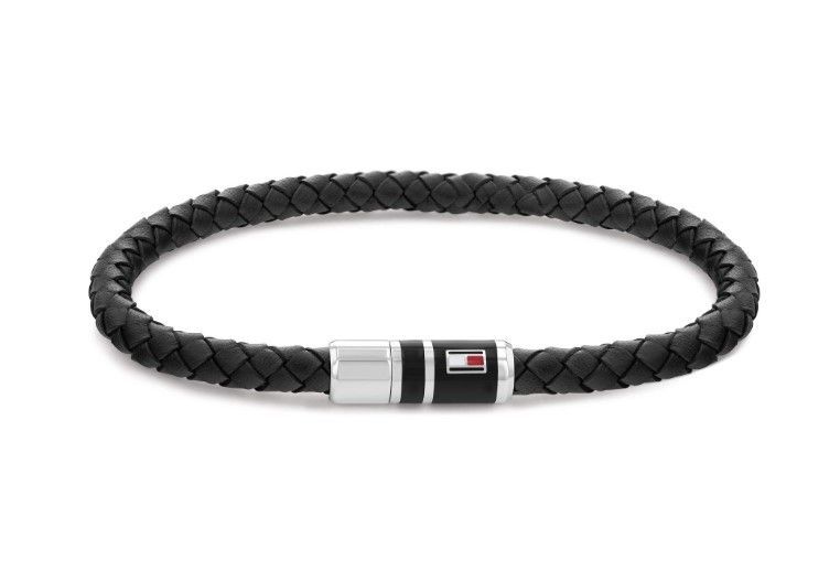 Tommy Hilfiger 2790458 Herren Armband Schwarz Leder Magnetverschluß