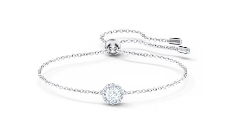 Swarovski 5567934 Una Angelic Armband Gemischte Rundschliffe, Weiß, Rhodiniert