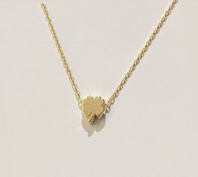 Goldkette mini Kleeblatt Glücksbringer Echt-Gold 585 14 karat Goldkette mini Kleeblatt Glücksbringer Echt-Gold 585 14 karat