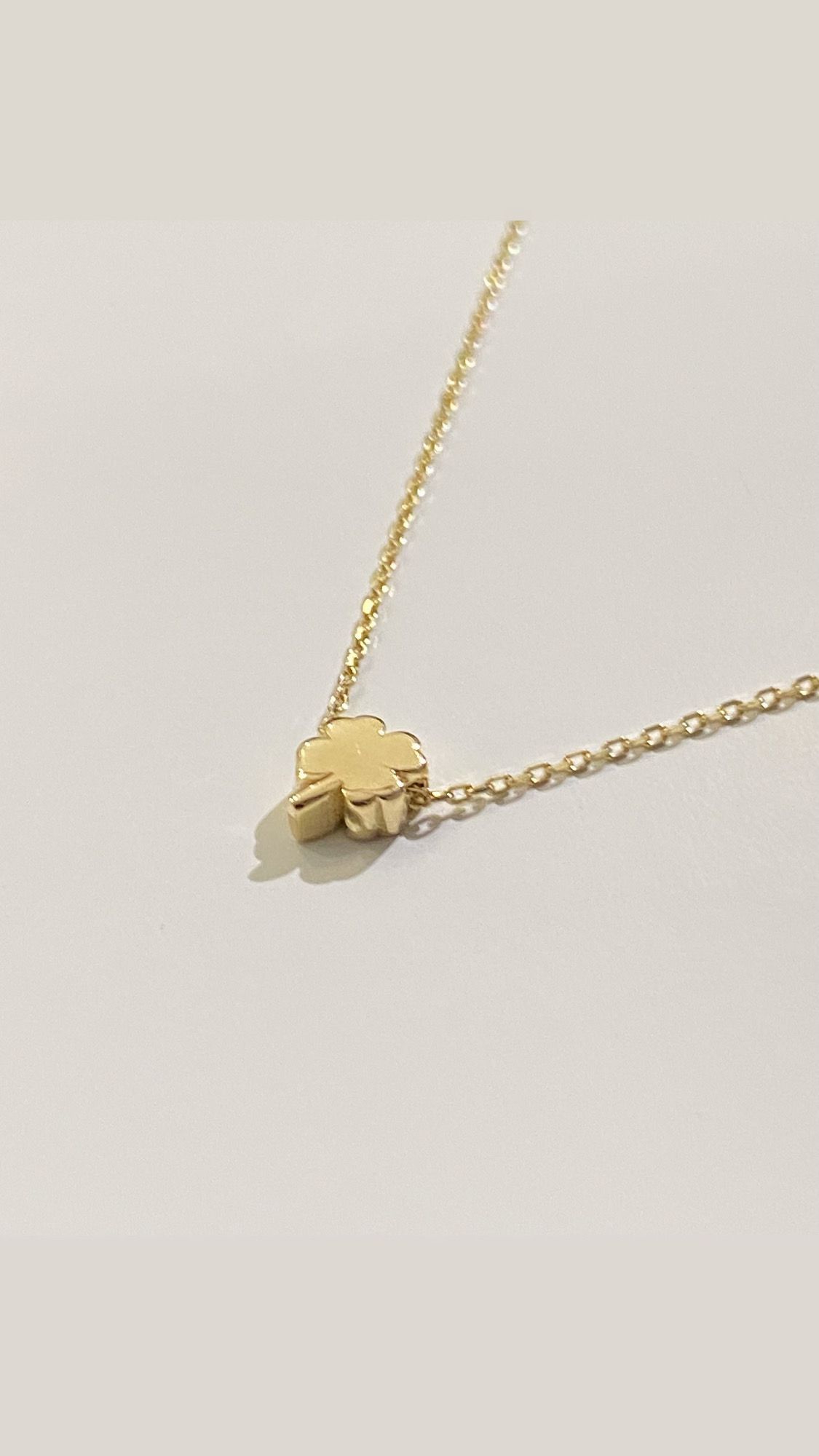 Goldkette mini Kleeblatt Glücksbringer Echt-Gold 585 14 karat