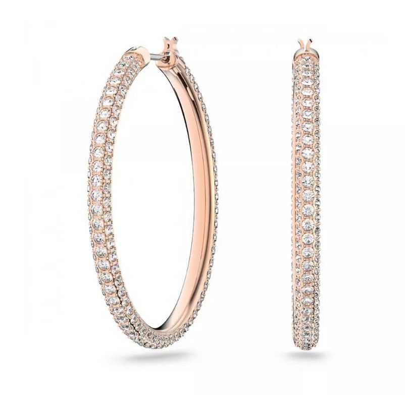 Swarovski Creole Rosegold Groß 4cm mit Kristall Steinen