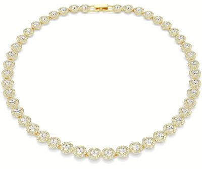 Swarovski Una Angelic Tennis Halskette, Rundschliff, Weiß, Goldlegierungsschicht 5720505