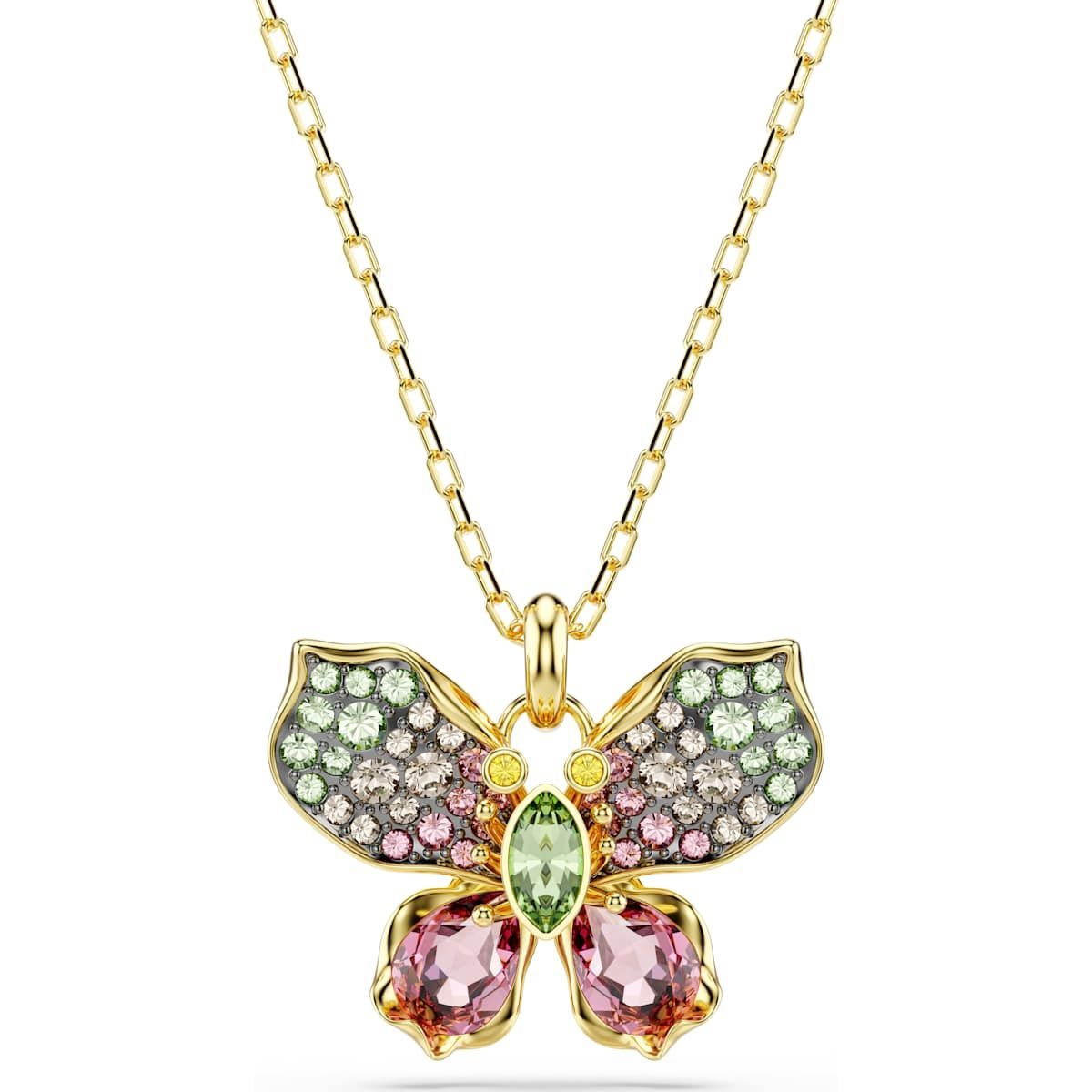 Swarovski 5709950 Halskette dyllia Anhänger, Verschiedene Schliffe, Pavé, Schmetterling, Mehrfarbig, Metallmix
