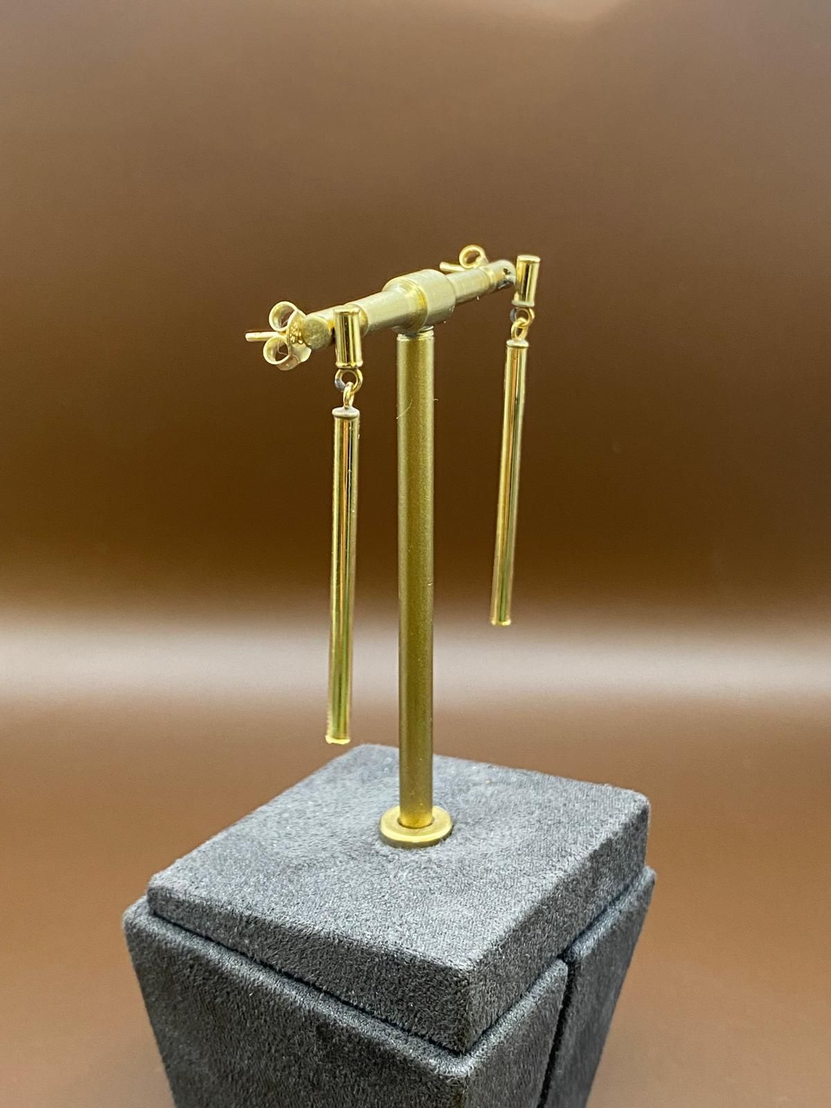 Timeless Ohrstecker Lang 45mm x 2,5mm 585 Goldstecker Ohrringe Ohranhänger Stecker Gelbgold 14 karat