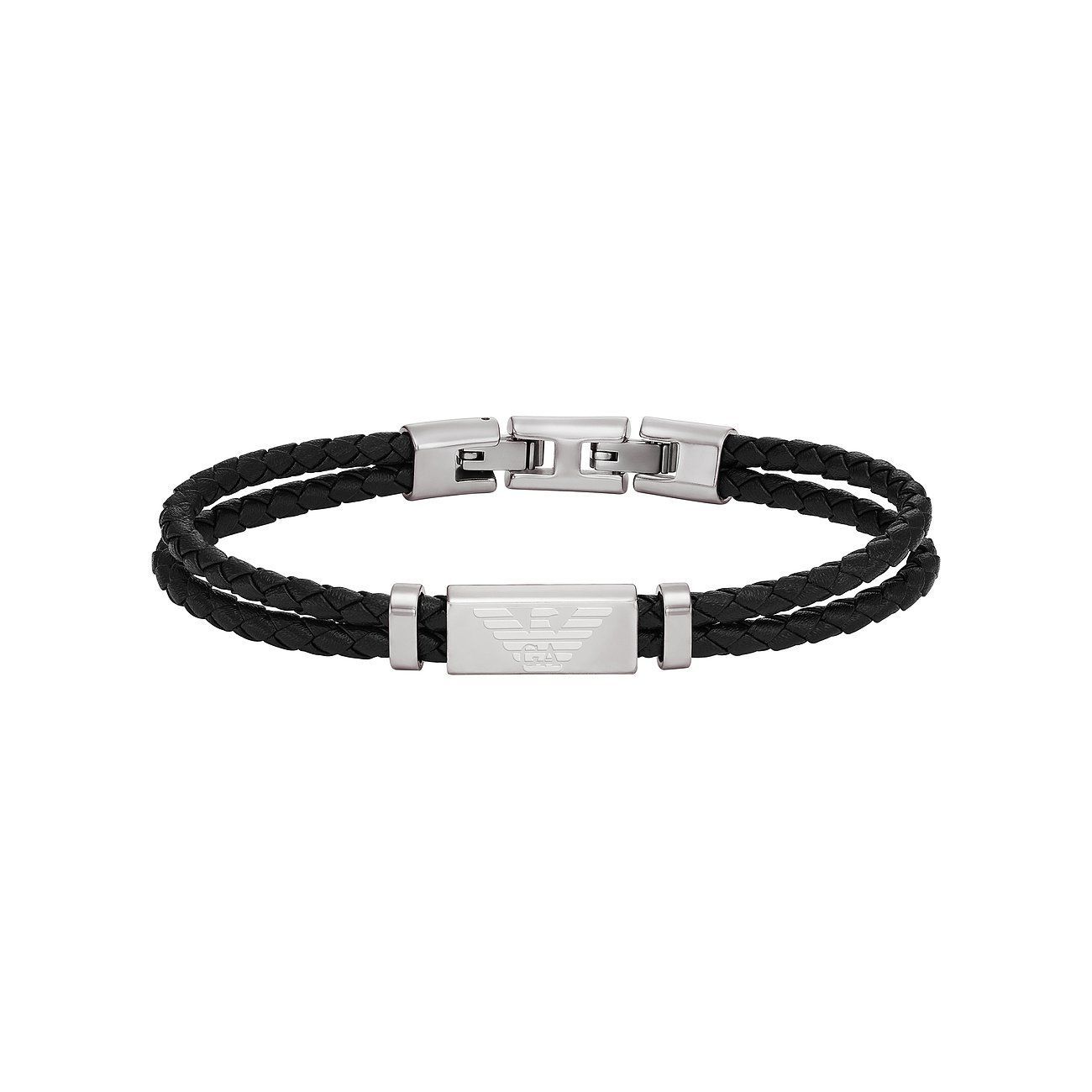 Armani Armband schwarz Leder EGS3122040