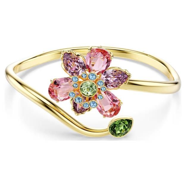 Swarovski Idyllia Armreif Verschiedene Schliffe, Blume, Mehrfarbig, Goldlegierungsschicht Swarovski Idyllia Armreif Verschiedene Schliffe, Blume, Mehrfarbig, Goldlegierungsschicht