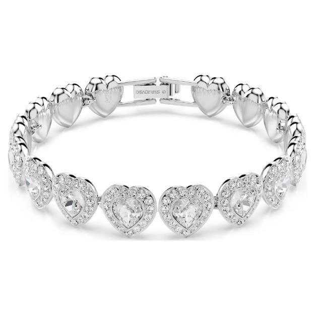 Swarovski Ariana Grande x Swarovski Tennis Armband Verschiedene Schliffe, Herz, Weiß, Rhodiniert