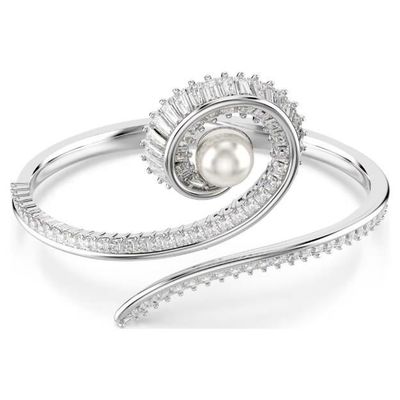 Swarovski Ariana Grande x Swarovski Armreif Kristallperle, Baguette-Schliff, Weiß, Rhodiniert Swarovski Ariana Grande x Swarovski Armreif Kristallperle, Baguette-Schliff, Weiß, Rhodiniert