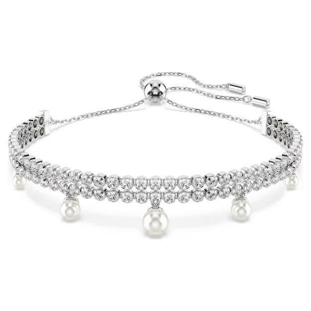 Swarovski Ariana Grande x Swarovski Armband Kristallperle, Rundschliff, Weiß, Rhodiniert Swarovski Ariana Grande x Swarovski Armband Kristallperle, Rundschliff, Weiß, Rhodiniert