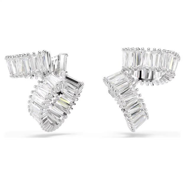 Swarovski Ariana Grande x Swarovski Ohrspangen Baguette-Schliff, Weiß, Rhodiniert