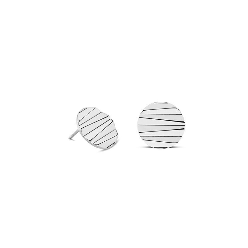 Coeur De Lion Ohrstecker Round Wave Silber