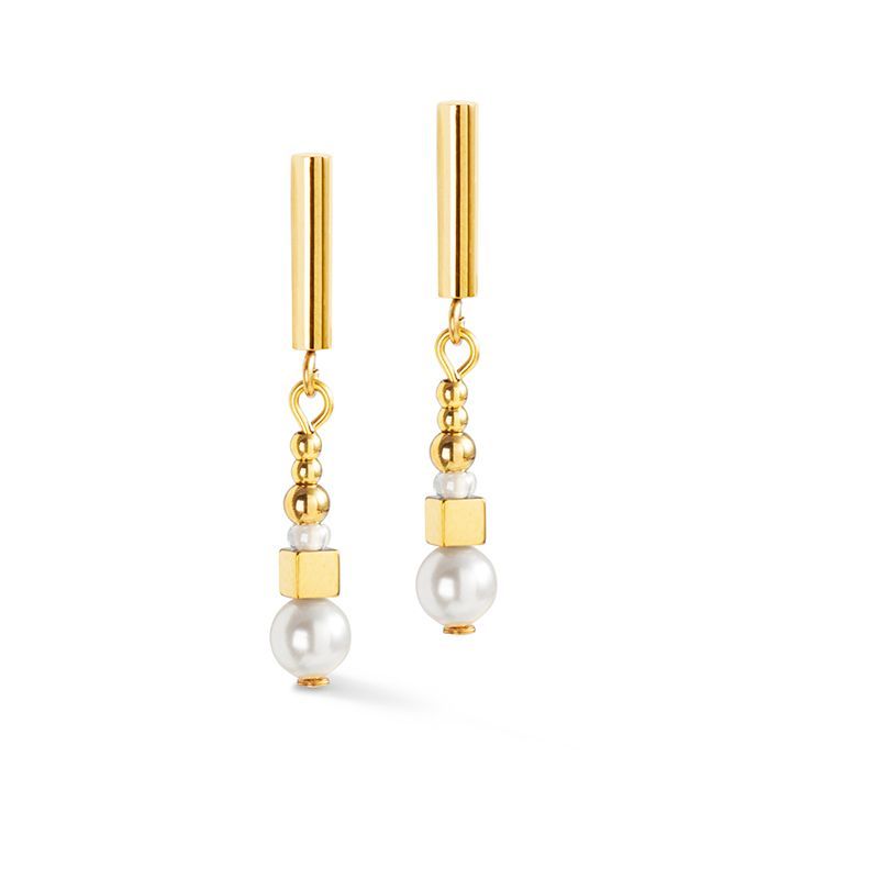 Coeur De Lion Ohrringe Shimmering Princess Pearls gold-weiß