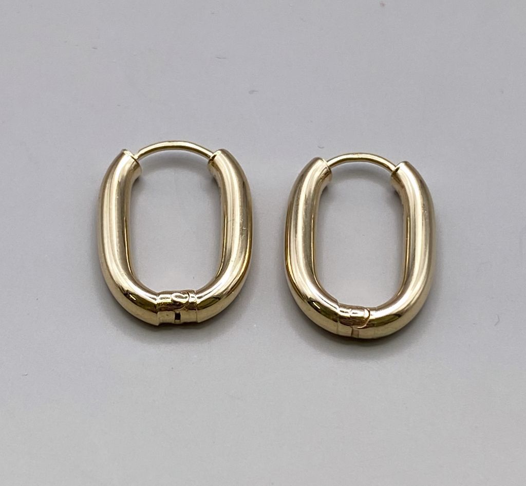 Creole Ohrschmuck  Modern Women Rechteckig 585 Gold 14 karat Echtschmuck