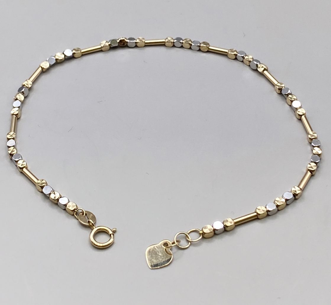 Goldkette Armkette Weissgold Gelbgold 585 / 14 Karat 19cm TON5603A00740 2 farbige Armband