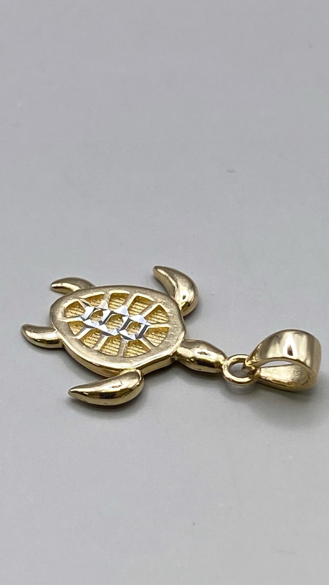 GOLDANHÄNGER Schildkröte Gelbgold Weissgold 585 / 14 kt