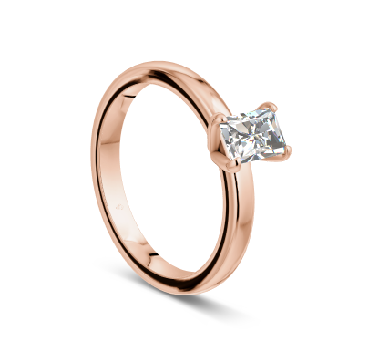 Verlobungsring / Antragsring Ring Emerald Kissenschliff Brilliant 0,5 ct GSI Weissgold Gelbgold Rosegold X07-50RG