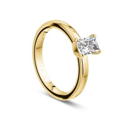 Verlobungsring / Antragsring Ring Emerald Kissenschliff Brilliant 0,5 ct GSI Weissgold Gelbgold Rosegold X07-50GG
