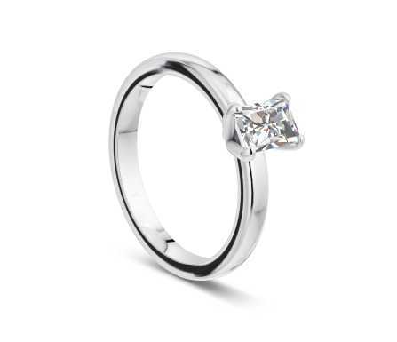 Verlobungsring / Antragsring Ring Emerald Kissenschliff Brilliant 0,5 ct GSI Weissgold Gelbgold Rosegold X07-50WG