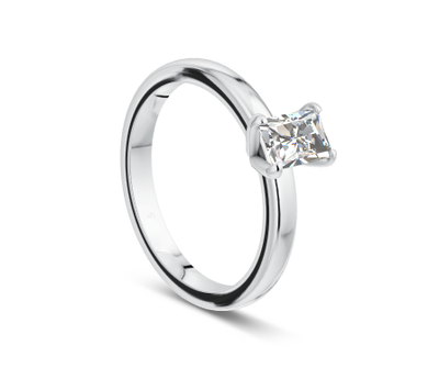 Verlobungsring / Antragsring Ring Emerald Kissenschliff Brilliant 0,5 ct GSI Weissgold Gelbgold Rosegold X07-50WG