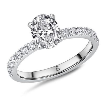 Verlobungsring/Antragsring X02 0,78 ct. (Mittelstein 0.5 ct.) 585 Gold Diamant / Labgrown
