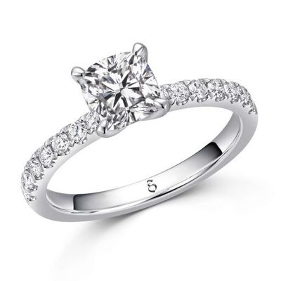 Verlobungsring/Antragsring X04 0,75 ct. (Mittelstein 0.5 ct.) 585 Gold Diamant / Labgrown