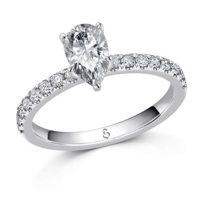 Verlobungsring/Antragsring X08 0,79 ct. (Mittelstein 0.5 ct.) 585 Gold Diamant / Labgrown