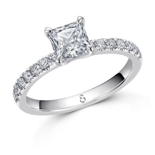 Verlobungsring/Antragsring X10 0,75 ct. (Mittelstein 0.5 ct.) 585 Gold Diamant / Labgrown