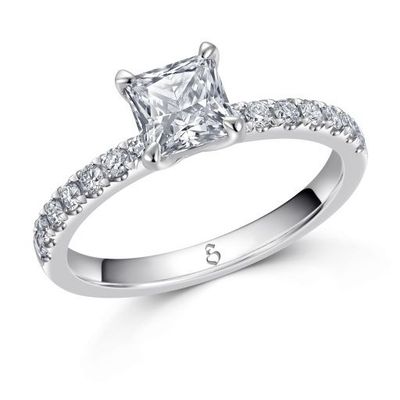 Verlobungsring/Antragsring X10 0,75 ct. (Mittelstein 0.5 ct.) 585 Gold Diamant / Labgrown