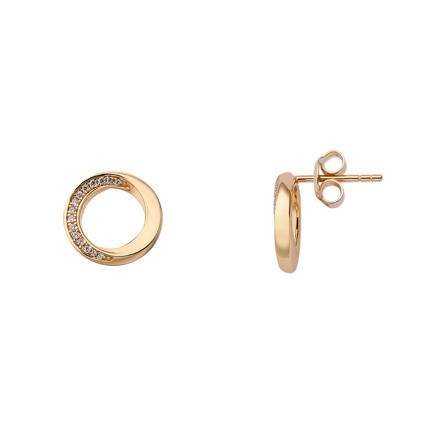Xenox CLASSIC CIRCLE Ohrstecker Zirkonia Gold
