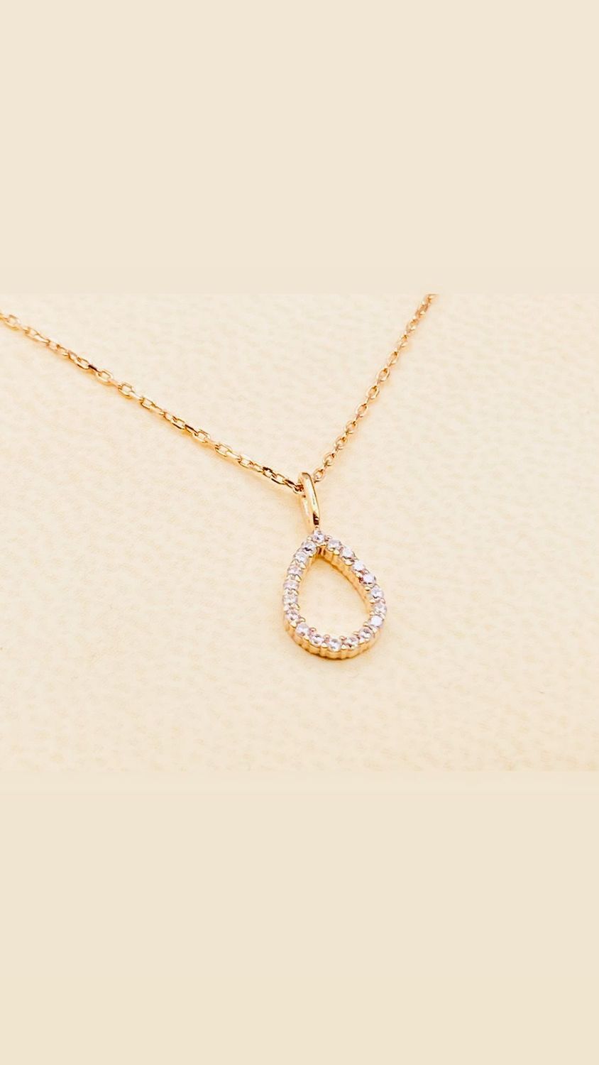 Goldkette  Rosegold mit Zirkonia 42cm bis 45cm verstellbar 14karat / 585 Gold TON5601A34730