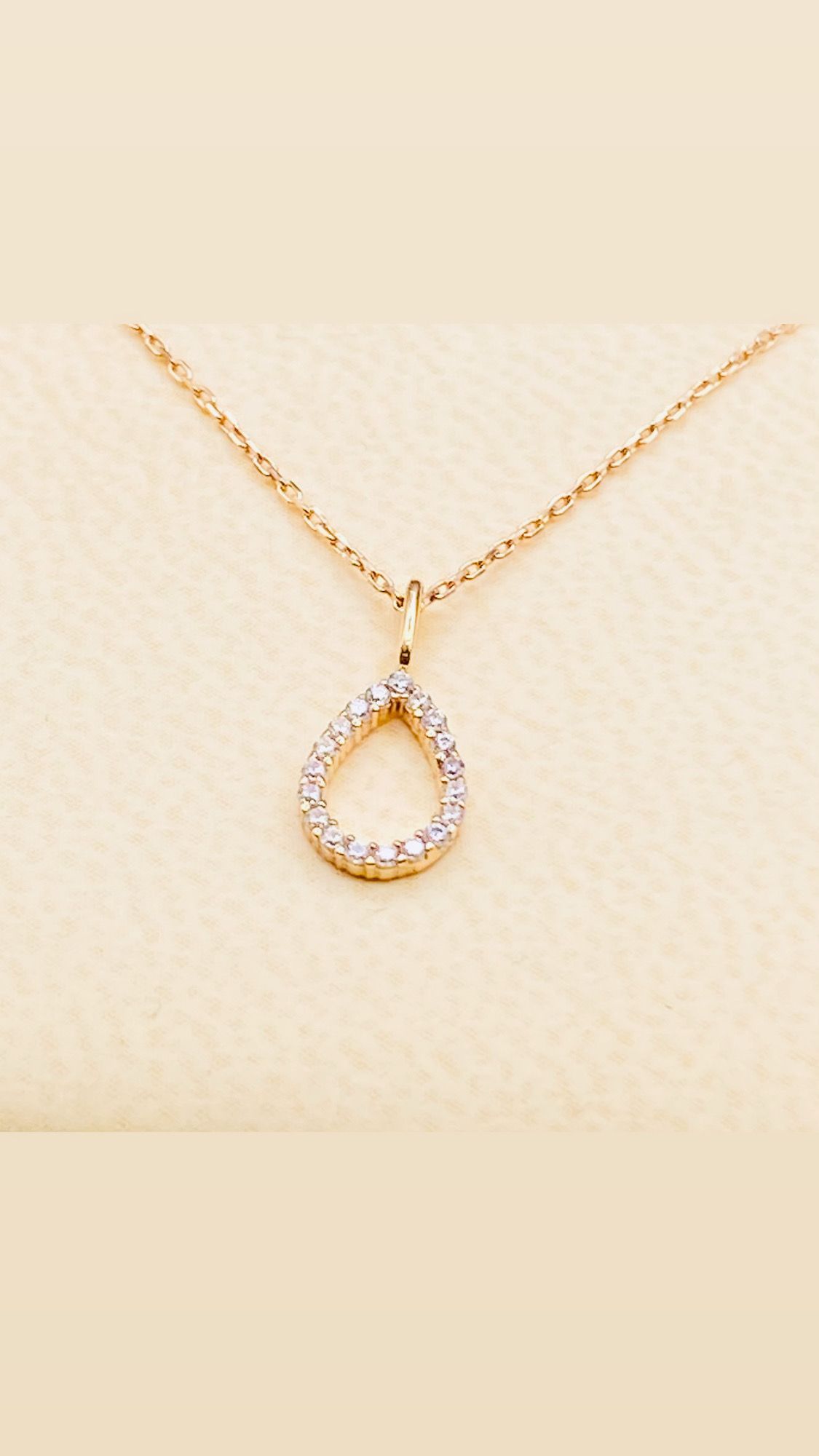 Goldkette  Rosegold mit Zirkonia 42cm bis 45cm verstellbar 14karat / 585 Gold TON5601A34730