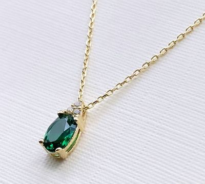 Goldkette mit Anhänger grünem Zirkonia in Tropfenform 42cm bis 45cm verstellbar 14karat / 585 Gold TON5601A49730 Goldkette mit Anhänger grünem Zirkonia in Tropfenform 42cm bis 45cm verstellbar 14karat / 585 Gold TON5601A49730