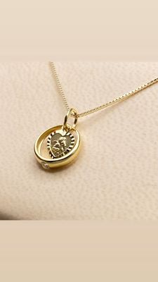 Taufkette Jungfraumaria Taufring als Goldkette Venezia mit Anhänger 36cm 14karat / 585 Gold TON5601A191731