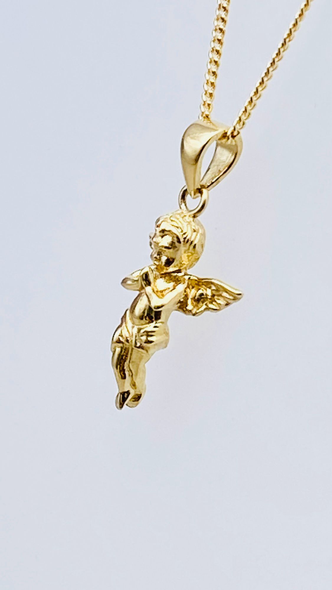 Engel Goldkette  Engelanhänger in Gold mit Kette 42 cm  für Kinder 14karat / 585 Gold TON5603A25730