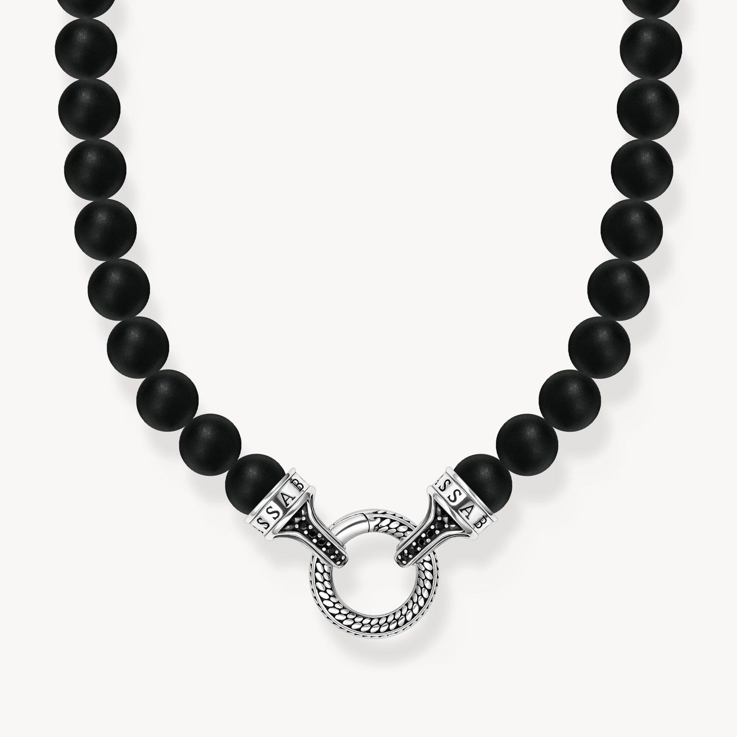 Thomas Sabo Kette Obsidian-Beads Silber