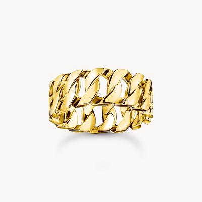 Thomas Sabo Ring (62) Kettenglieder breit vergoldet Thomas Sabo Ring (62) Kettenglieder breit vergoldet